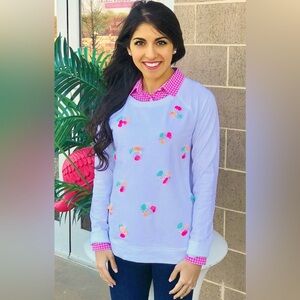 Lilly Pulitzer NWT Braydon French Terry Pullover White/Sequins Size XS,S